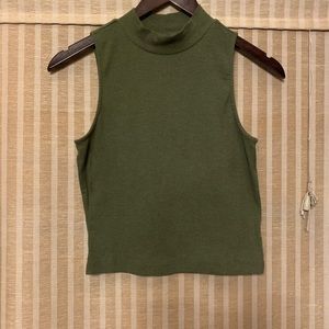 H&M ribbed crop top with mock turtleneck